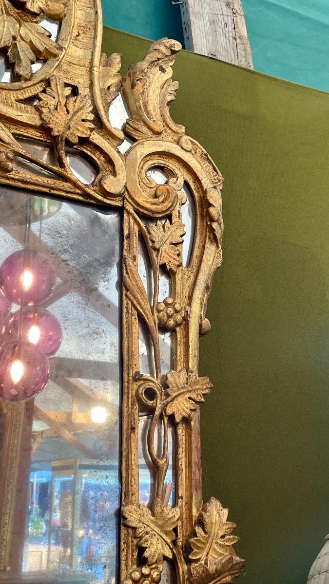 "autumn" Mirror In Gilded Wood, 18th Century-photo-5