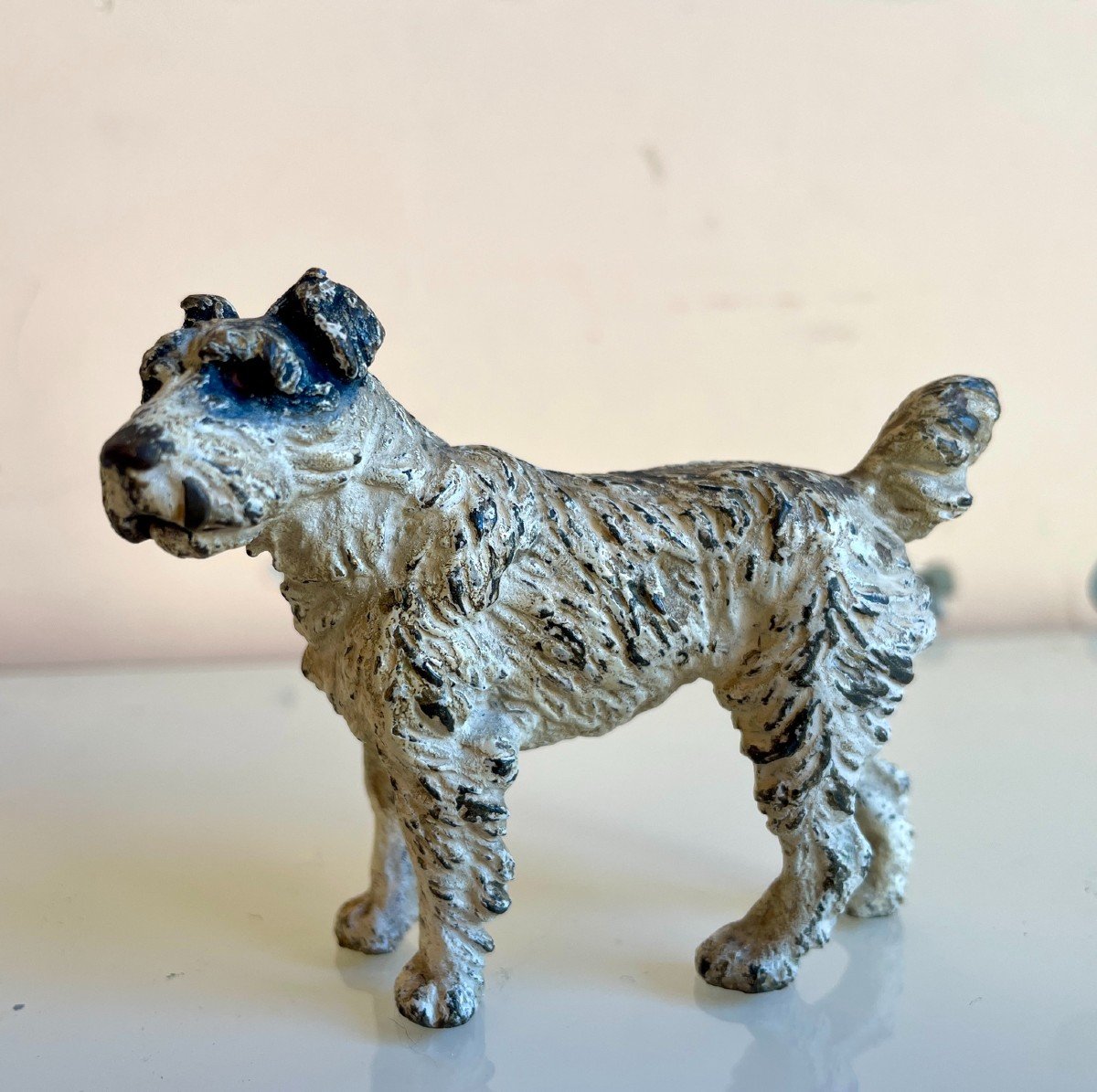 Fox Terrier, Polychrome Vienna Bronze, 19th Century-photo-1