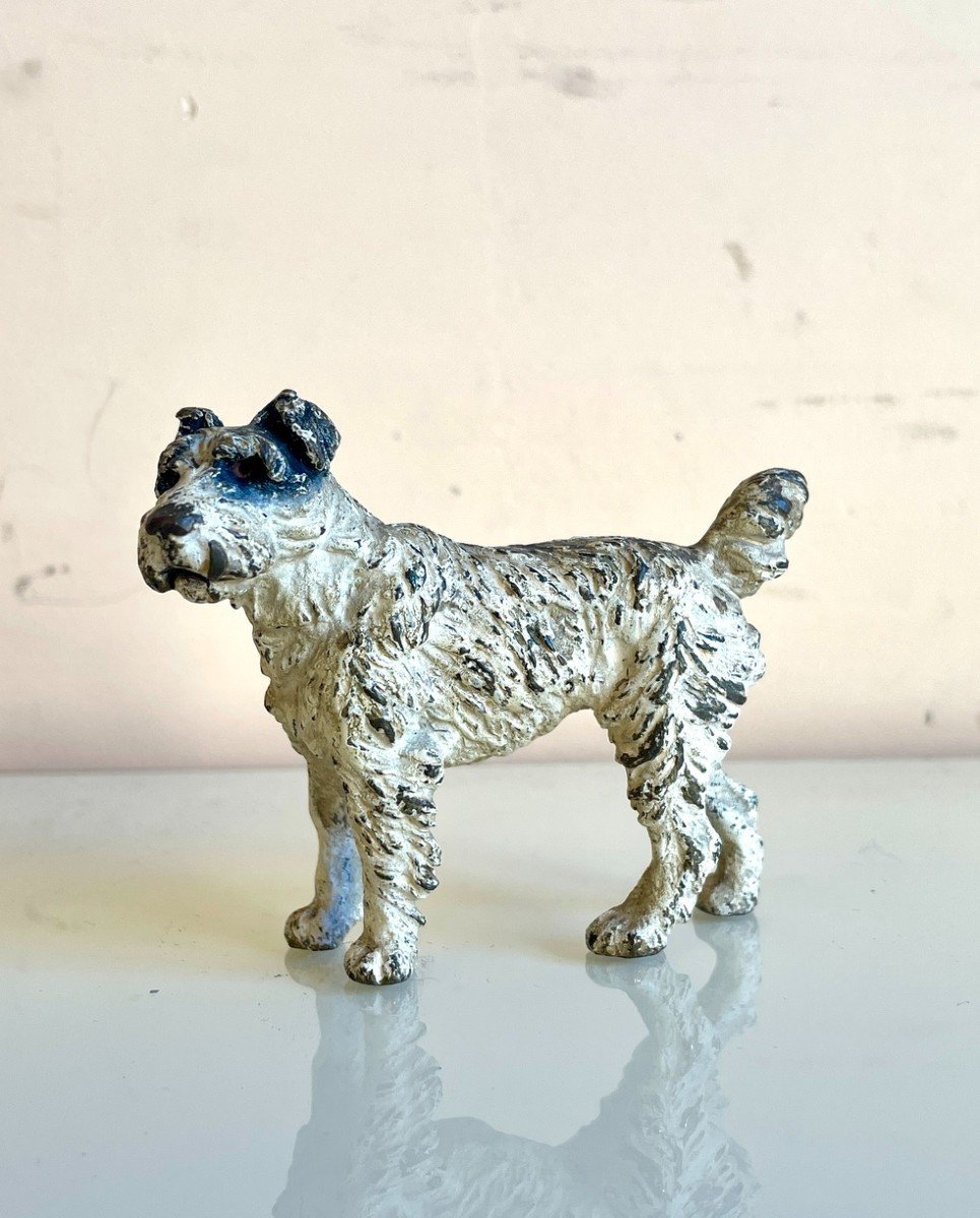 Fox Terrier, Polychrome Vienna Bronze, 19th Century