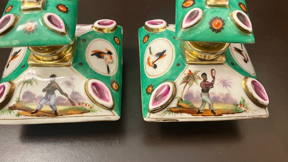 Paire De Flacons De Parfum En Porcelaine De Paris, XIXe Siècle -photo-2