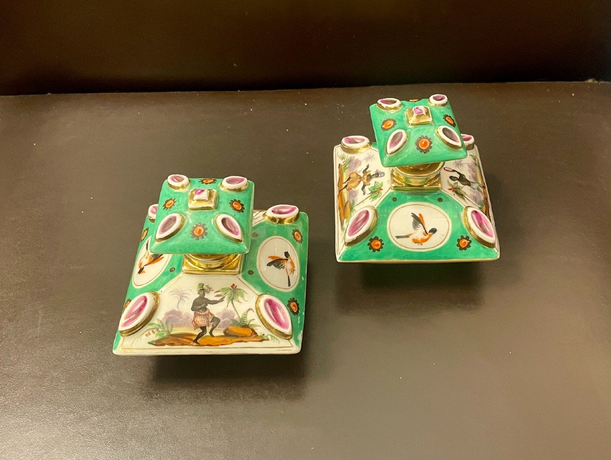 Paire De Flacons De Parfum En Porcelaine De Paris, XIXe Siècle -photo-5