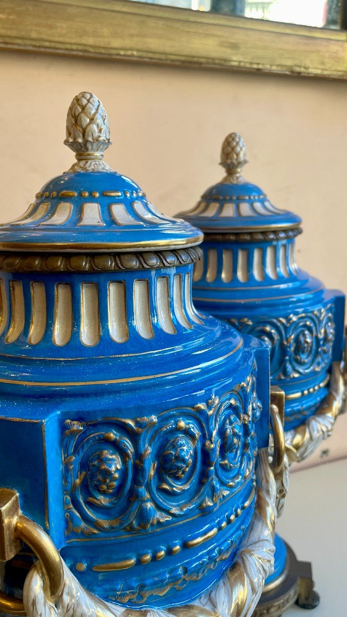 Pair Of Porcelain Vases, 19th Century-photo-6