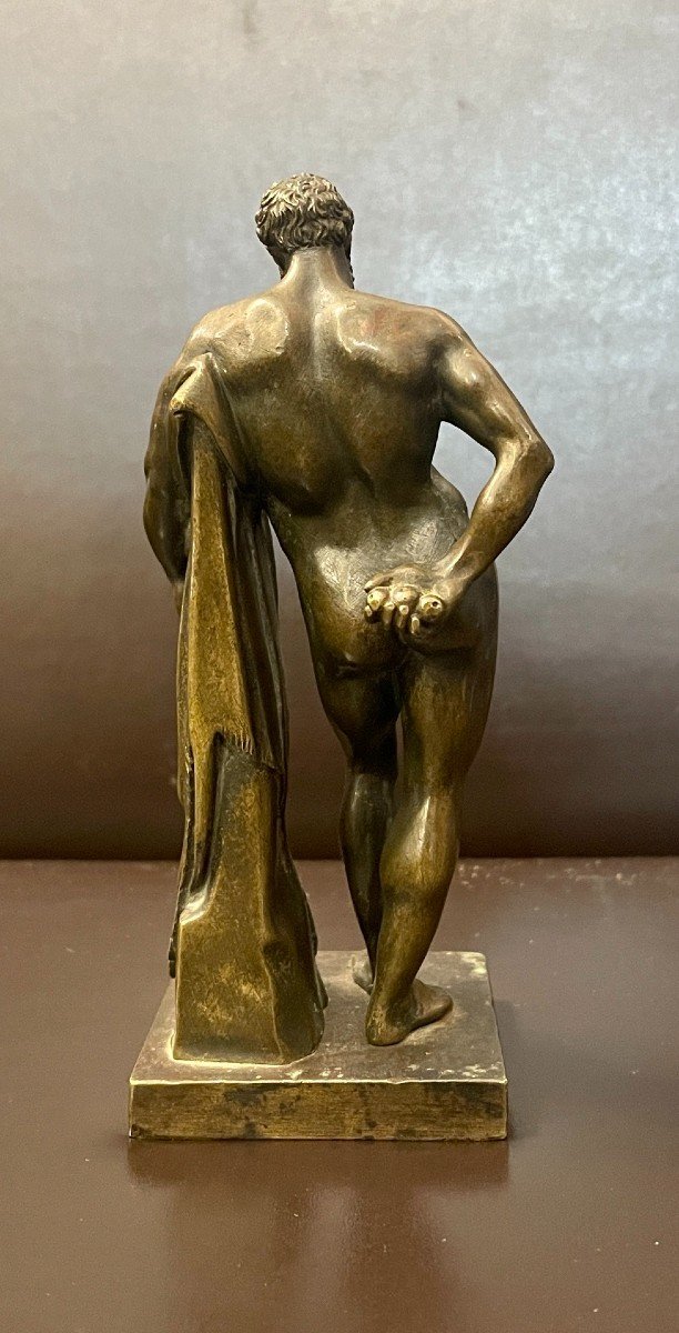 Small Bronze Edition Of The Farnese Hercules, 19th Century-photo-2