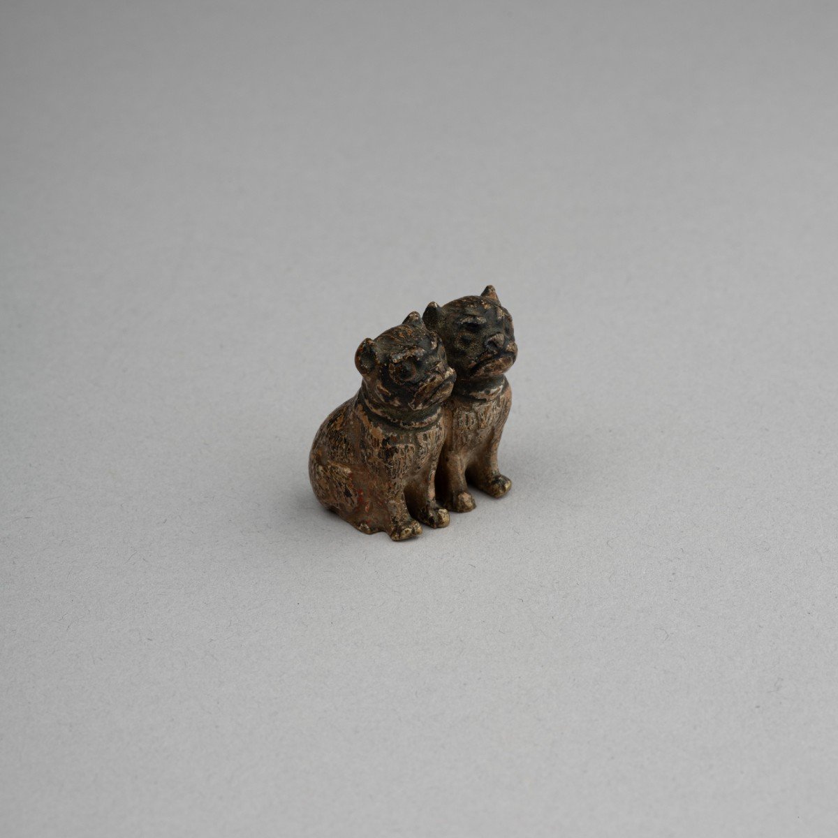 Small Bronze From Vienna With Pugs, 19th Century-photo-2