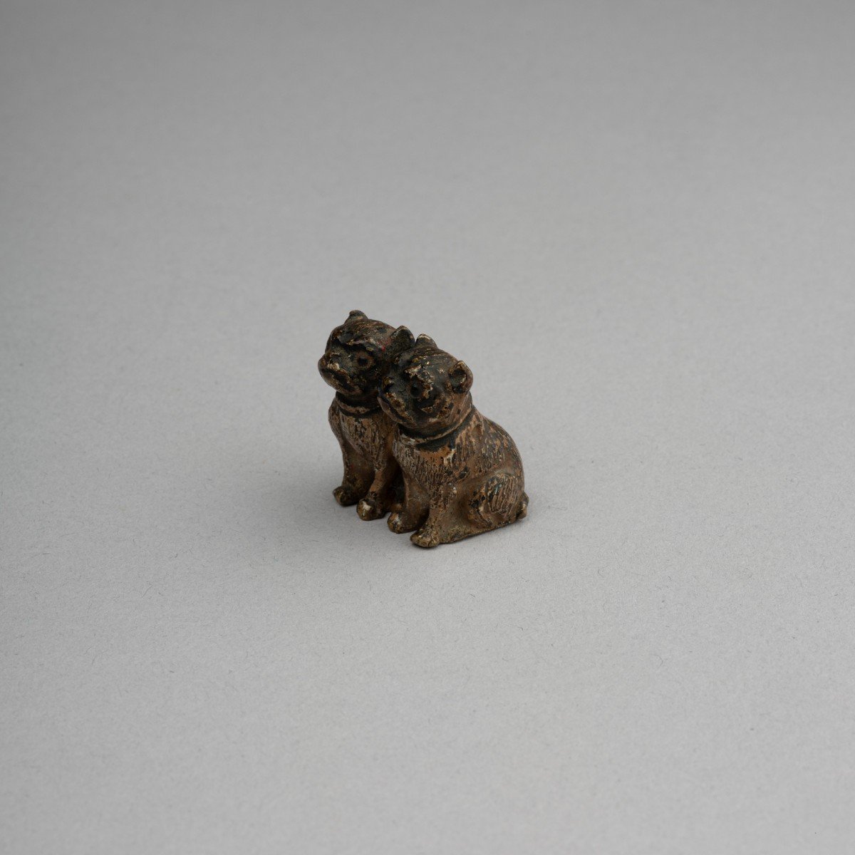 Small Bronze From Vienna With Pugs, 19th Century-photo-3