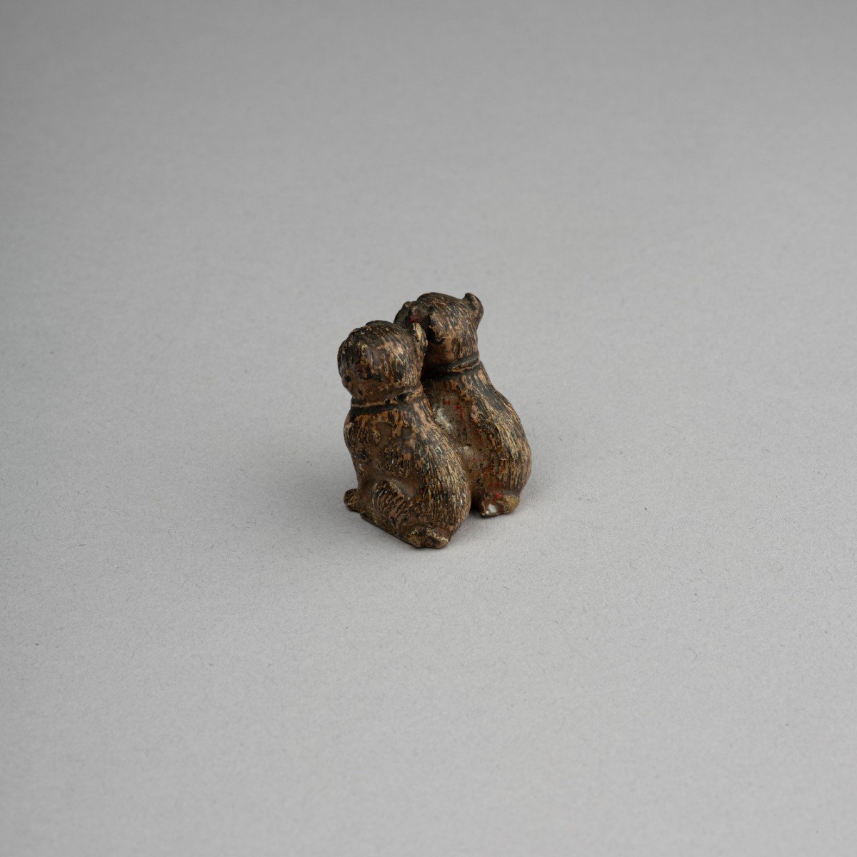 Small Bronze From Vienna With Pugs, 19th Century-photo-4