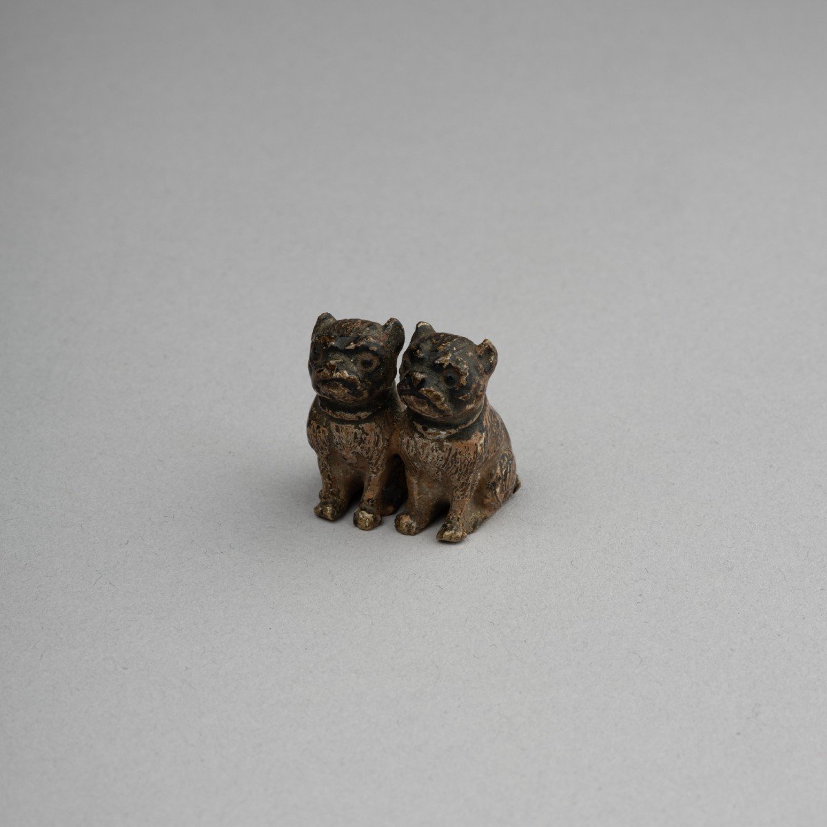 Small Bronze From Vienna With Pugs, 19th Century