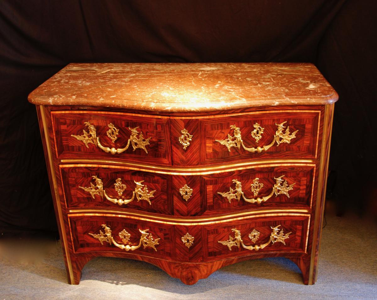 Commode Stamped Schwingkens, XVIIIth Century (late Regency, Early Louis XV)-photo-2