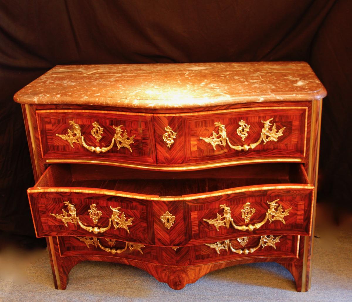 Commode Stamped Schwingkens, XVIIIth Century (late Regency, Early Louis XV)-photo-4