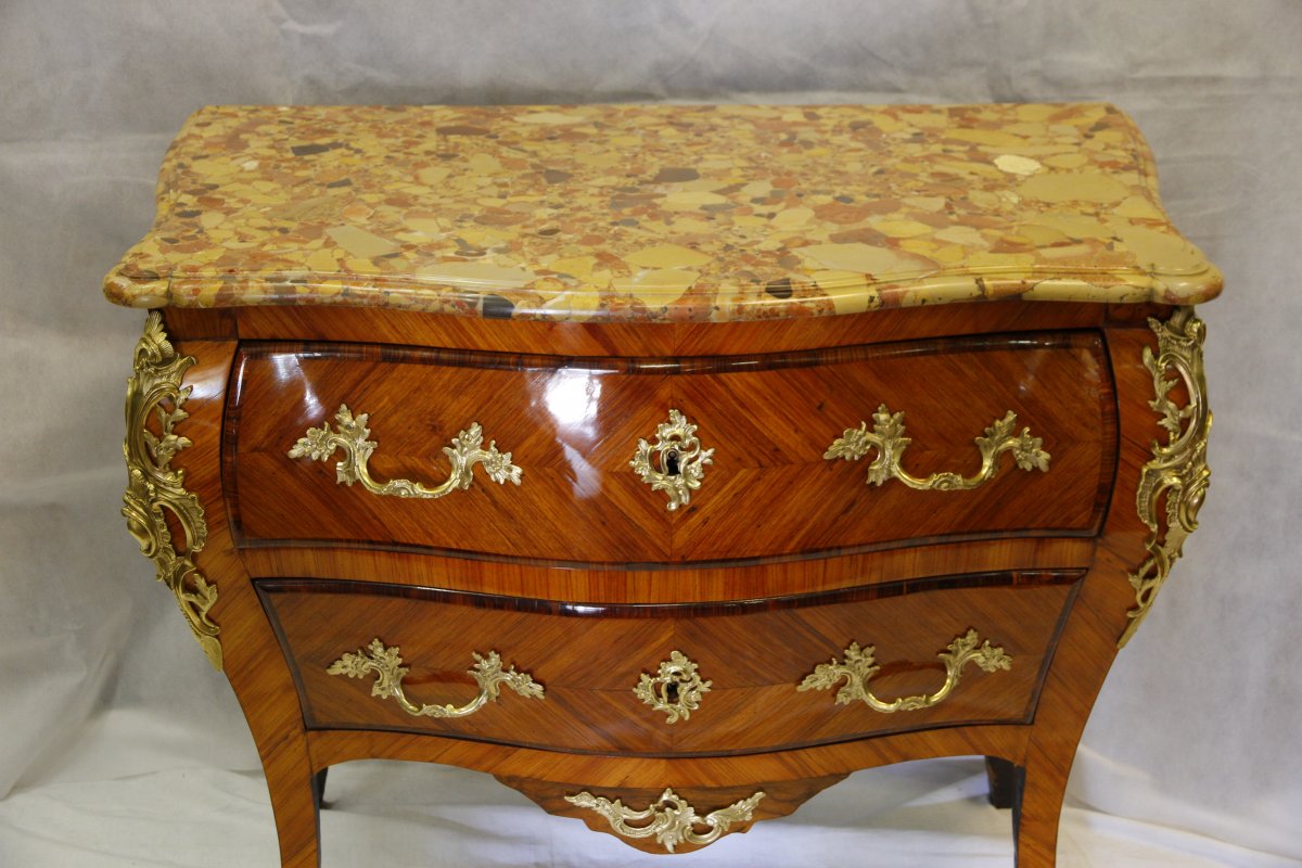 Commode Marquetée, XVIIIe Siècle (fin Régence)-photo-1