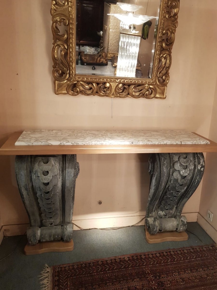 Contemporary Console Composed With Haussman Elements, 19th Century-photo-2