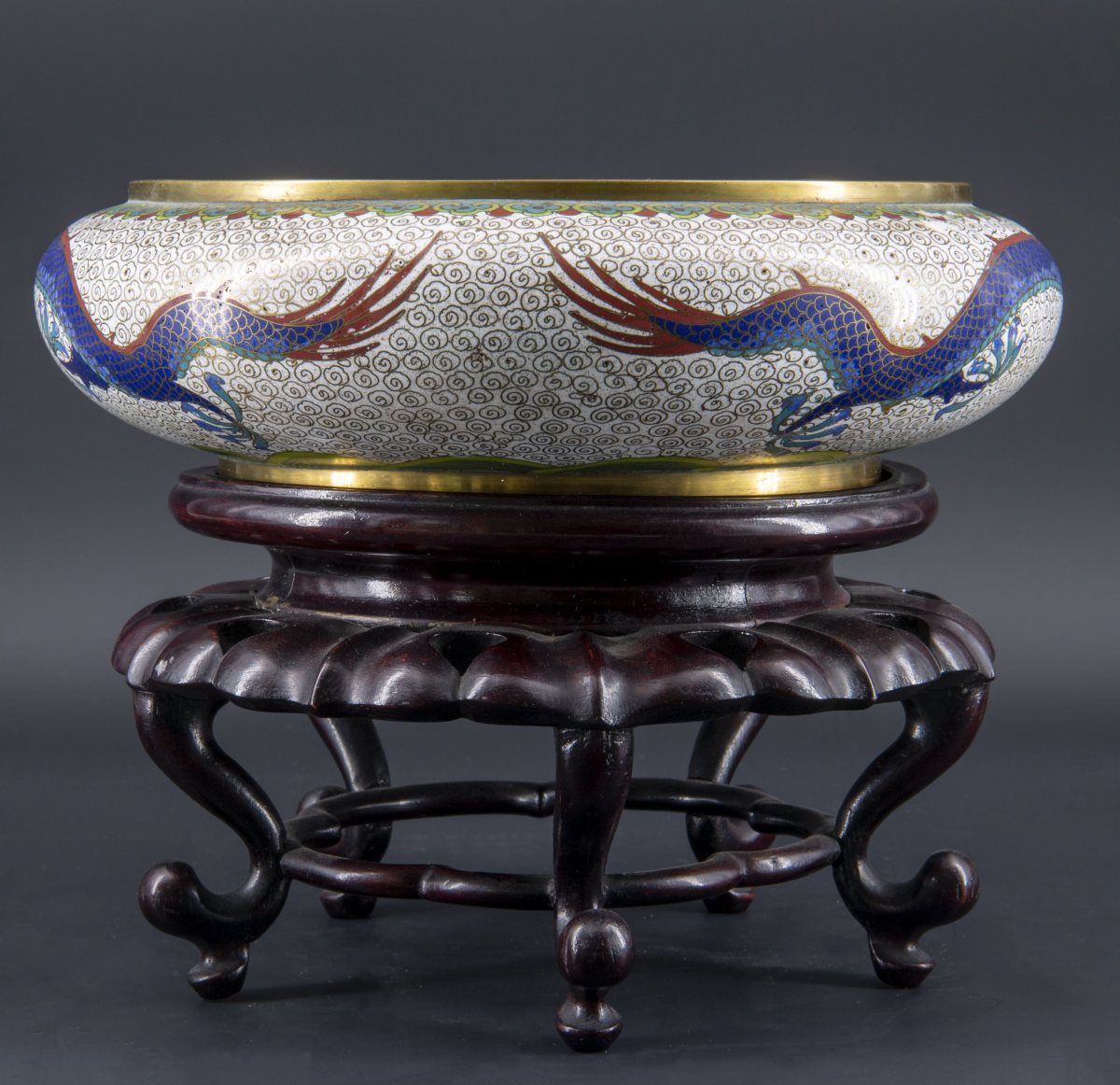 Coupe Chinoise Cloisonnée, Fin XIXe Siècle-photo-4