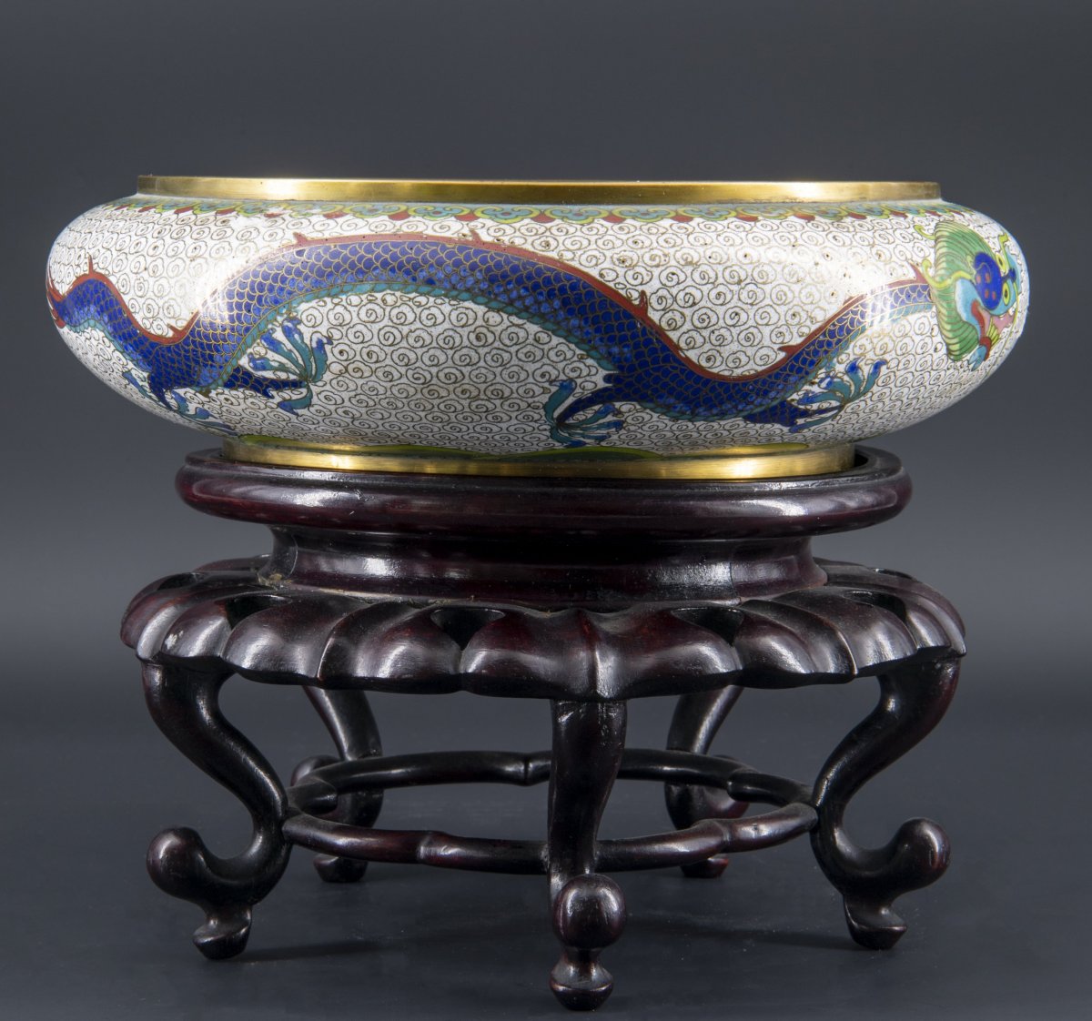 Coupe Chinoise Cloisonnée, Fin XIXe Siècle-photo-1