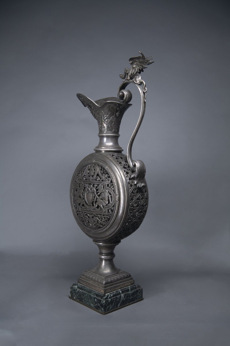 Large Bronze Ewer, 19th Century-photo-8