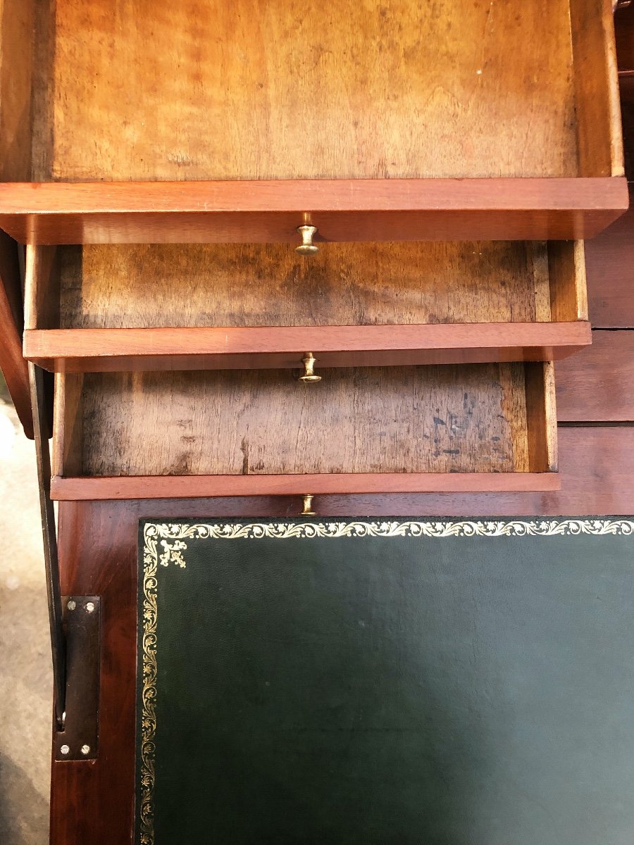 Writing Cabinet In Cuban Mahogany. Bordeaux, France, Late 18th Century / Early 19th Century-photo-7