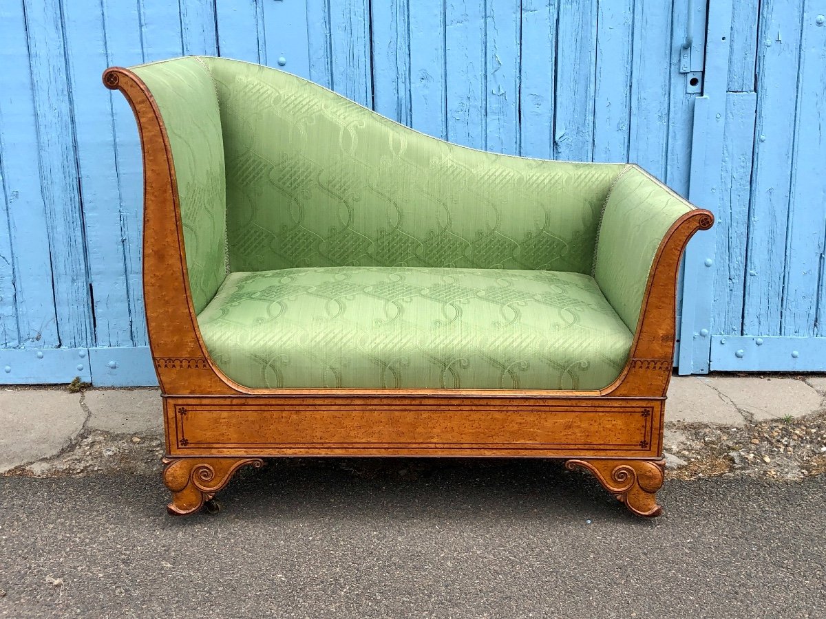 Charles X Daybed In Speckled Maple, 19th Century-photo-2