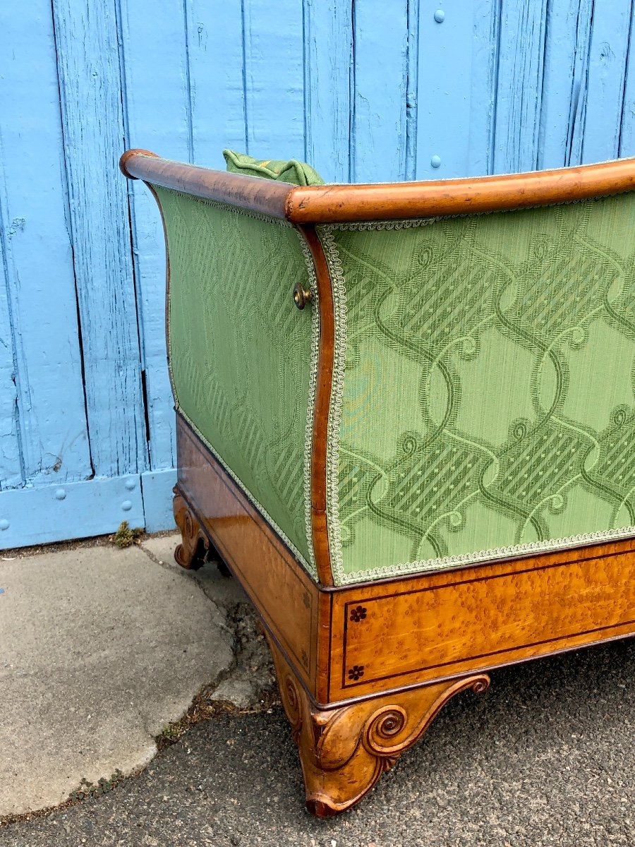 Charles X Daybed In Speckled Maple, 19th Century-photo-3