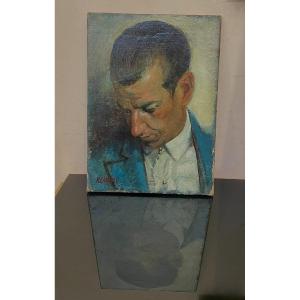 Portrait Of A Man Signed Reinoso, 20th Century