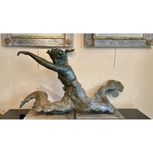 Pond Sculpture Depicting A Triton, Late 18th/early 19th Century