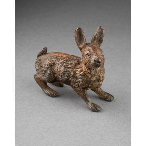 Vienna Bronze, Polychrome Hare, 19th Century