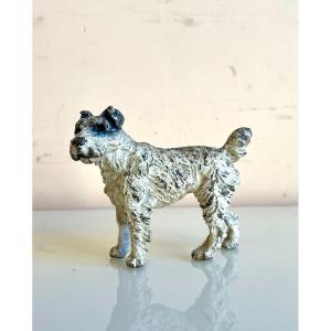 Fox Terrier, Polychrome Vienna Bronze, 19th Century