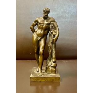 Small Bronze Edition Of The Farnese Hercules, 19th Century