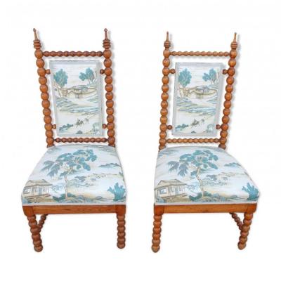 Pair Of Napoleon III Chairs, 19th Century
