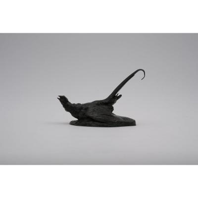 Wounded Pheasant, Antoine-louis Barye. Bronze, 19th Century