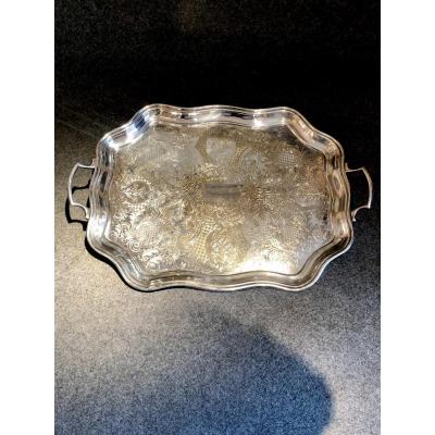 Silver Plated Copper Tray, 20th Century