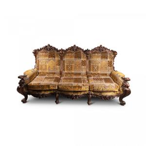 Italian Rococo Style Sofa, 19th Century