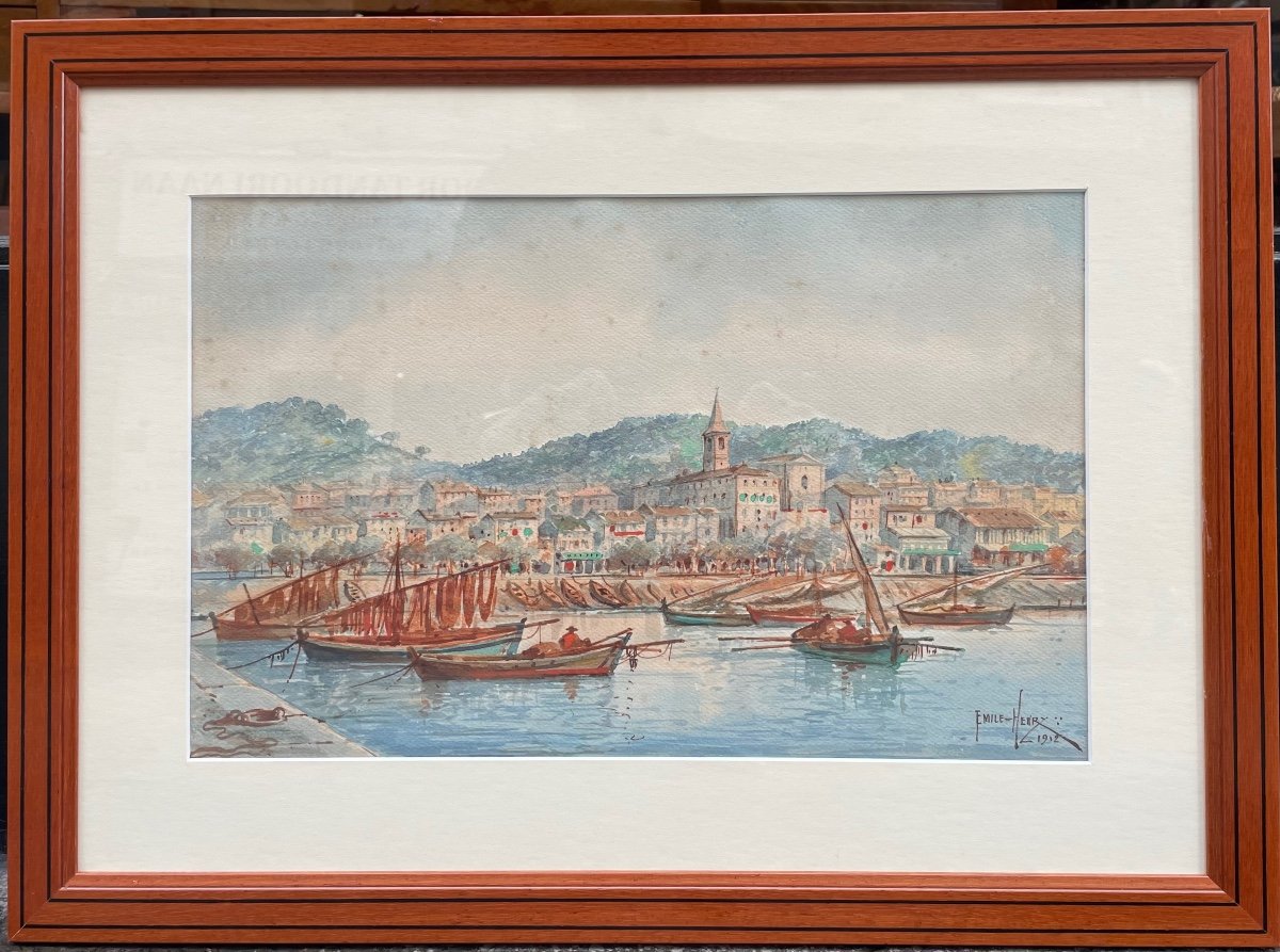 Emile Henry (1842-1920) Le Port De l'Estaque a Marseille