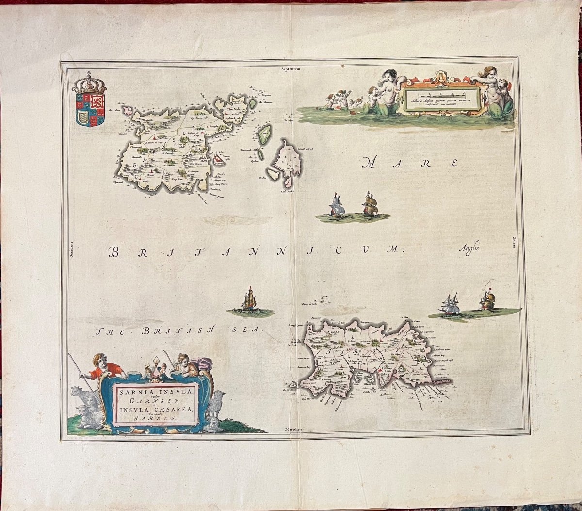 Guernsey And Jersey Map By Blaeu 1662-photo-2