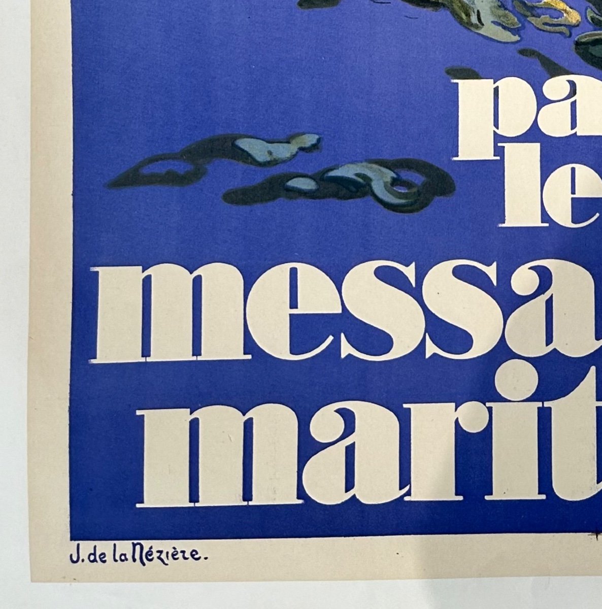 Color Poster After Joseph De La Néziere For Messageries Maritimes 1925-photo-3