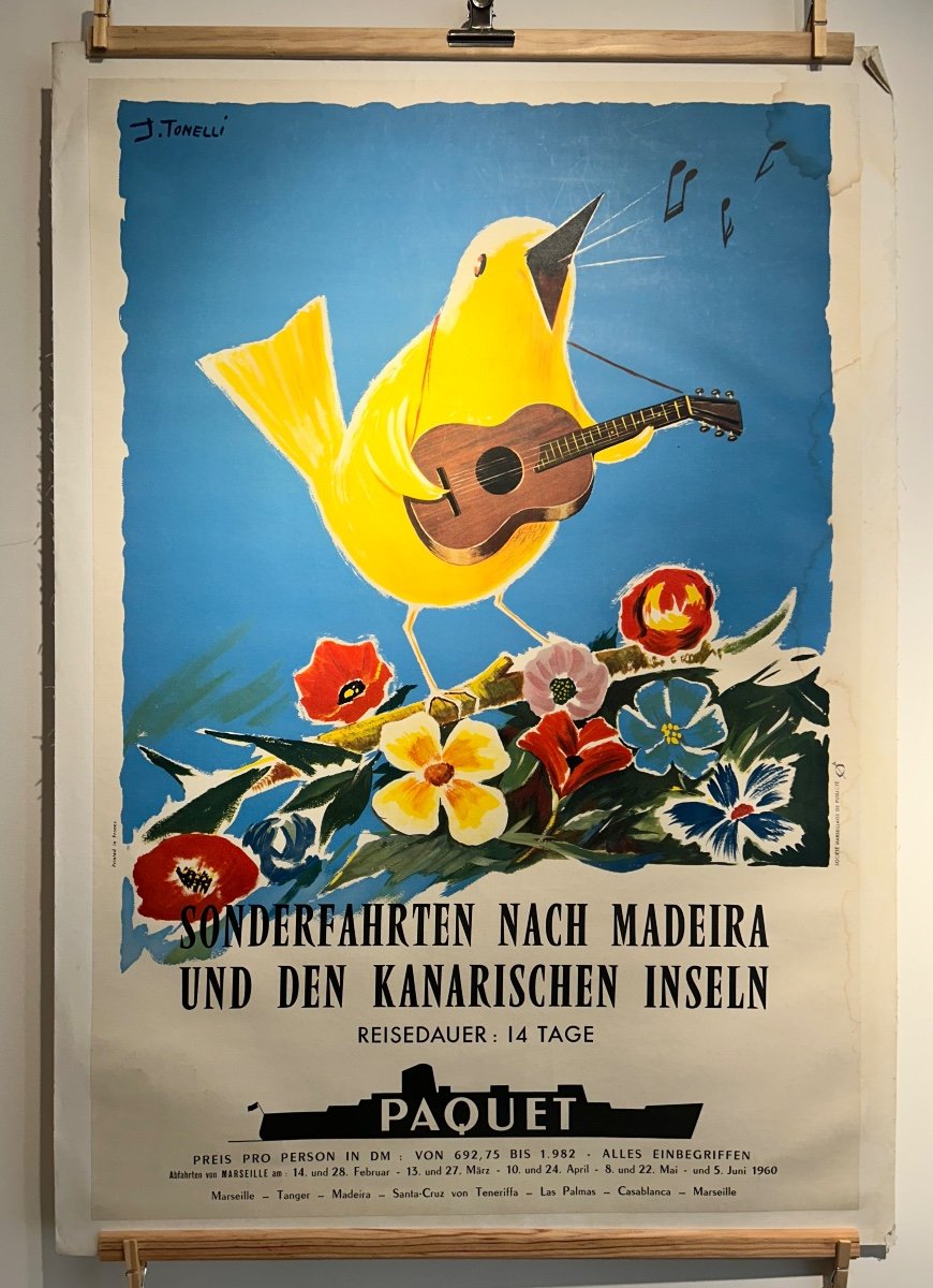 According To J. Tonelli, Color Poster For The Canary Islands Voyage Of The Paquet Company 