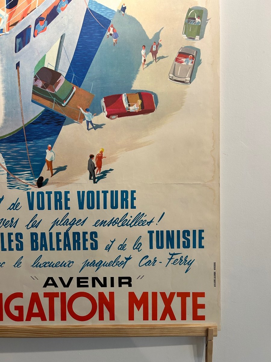 D’apres Maurice Dard, Affiche Compagnie De Navigation Mixte Pour Les Baléares Et La Tunisie -photo-2