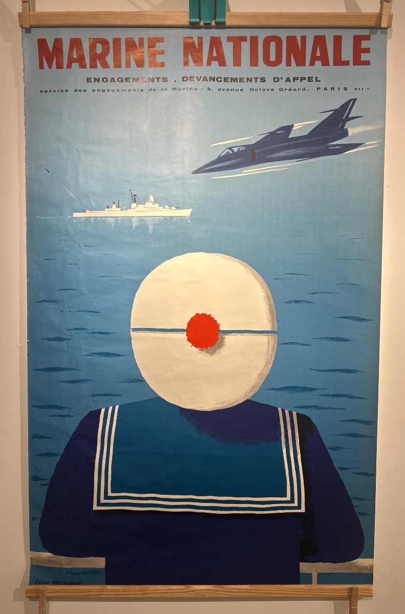 D’après Jean Desaleux, Affiche En Couleur Pour L’engagement Dans La Marine Nationale Vers 1950