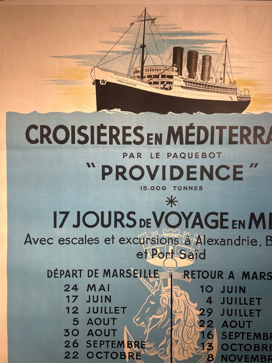 Messageries Maritimes, Affiche Pour La Promotion Des Croisières Du Paquebot Providence-photo-3