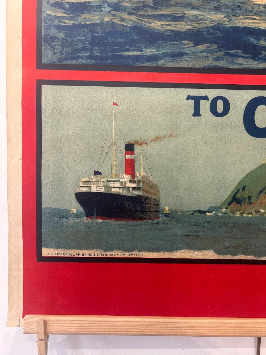 D’après Norman Wilkinson, Affiche En Couleur Pour La White Star Line -photo-2