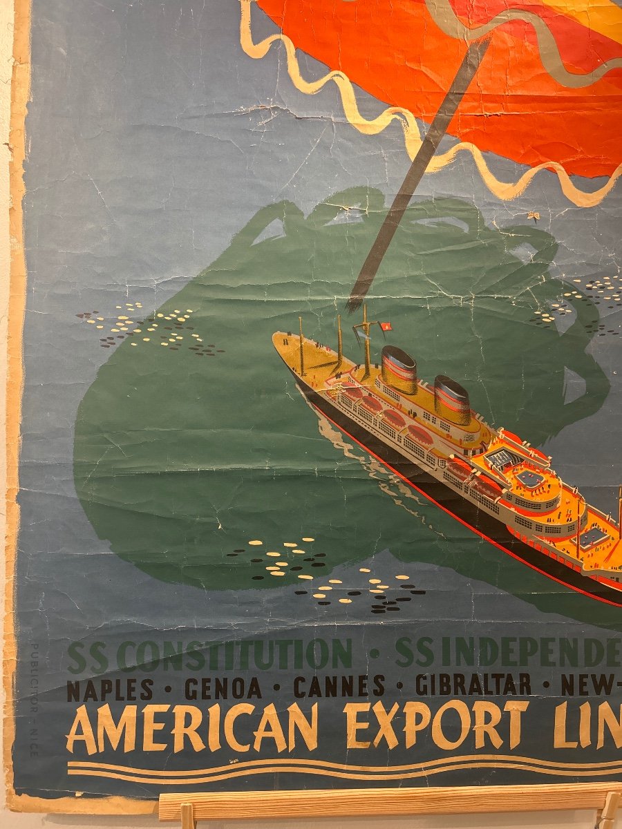 D’après Georges Renevey, Affiche Pour L’american Export Line 1954-photo-2