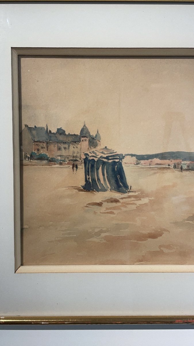 Fernand Negre (1899-1985) Bord De Mer à Trouville -photo-4