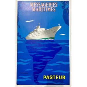 After Jean Desaleux Color Poster For The Paster Liner From Messageries Maritimes 