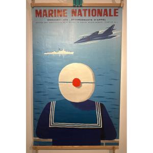 D’après Jean Desaleux, Affiche En Couleur Pour L’engagement Dans La Marine Nationale Vers 1950