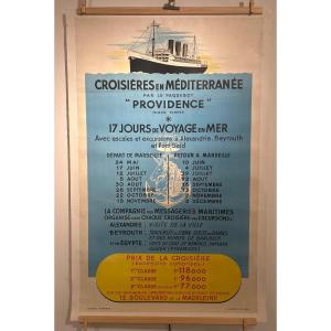 Messageries Maritimes, Affiche Pour La Promotion Des Croisières Du Paquebot Providence