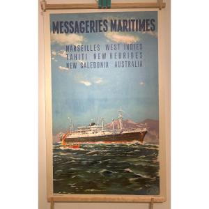 D’après Jean Des Gachond, Affiche Pour La Compagnie Des Messageries Maritimes