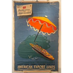 D’après Georges Renevey, Affiche Pour L’american Export Line 1954