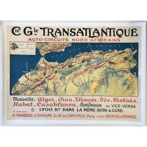 Compagnie Générale Transatlantique, Affiche D’après Pollacchi Vers 1920