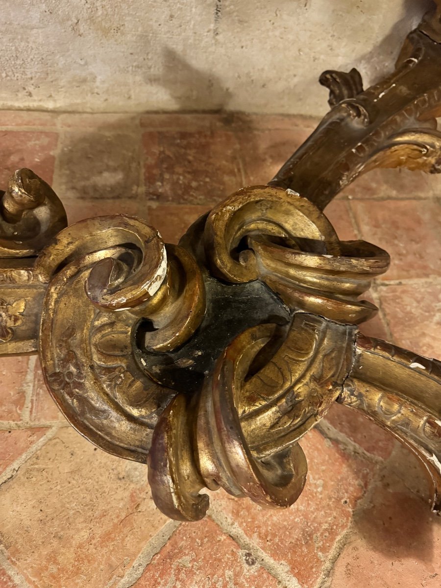 Large Console, Louis XIV In Gilded Wood-photo-5