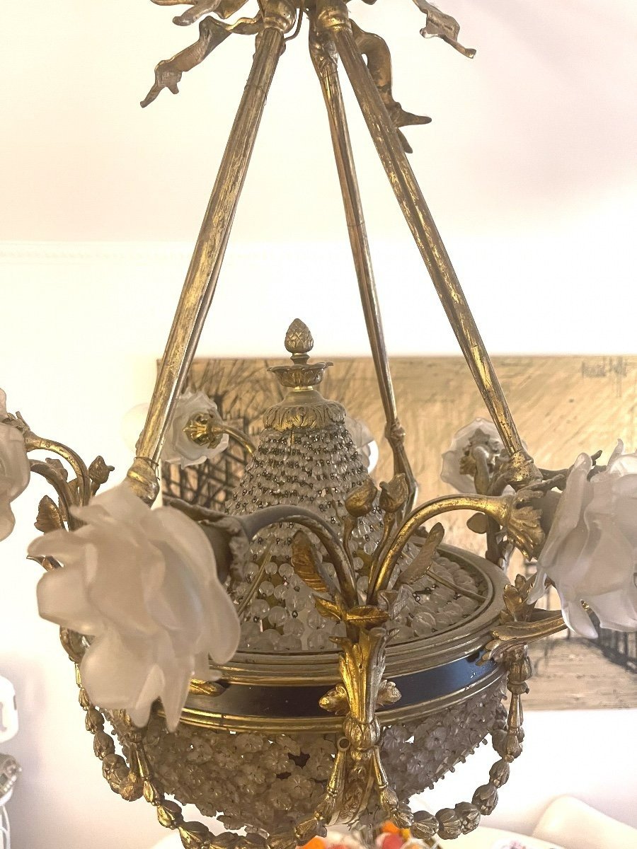 Louis XVI Style Basket Chandelier-photo-4