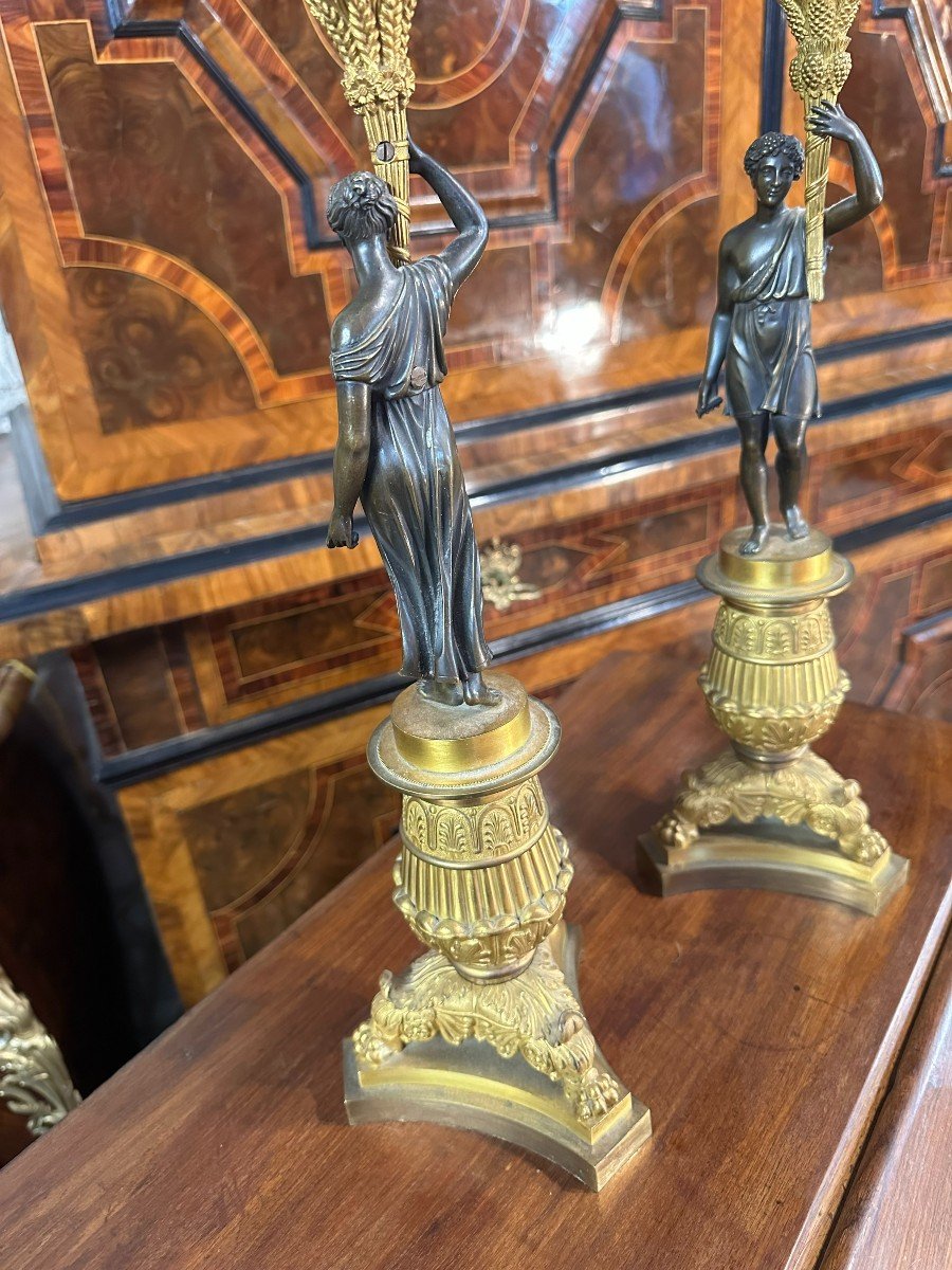 Pair Of Empire Period Candelabra-photo-4