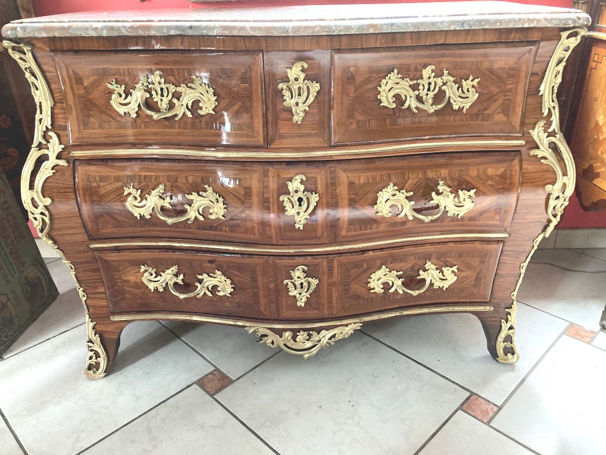 COMMODE TOMBEAU LOUIS XV -  EPOQUE XVIII-photo-3